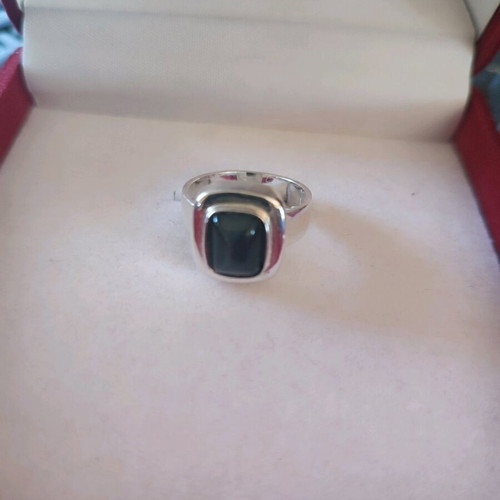 Silver 925 ring with genuine blue stone like new