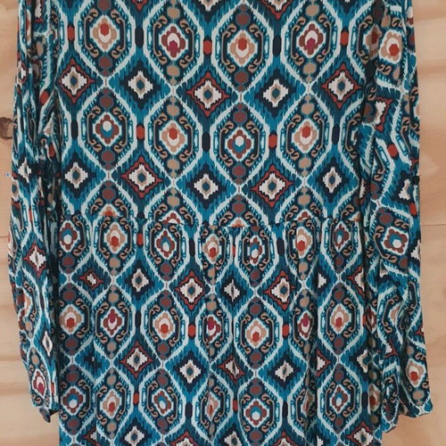 Bohostyle colorful long blouse like new, size L