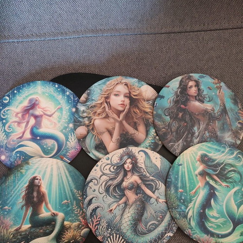 Mermaids wooden coasters new