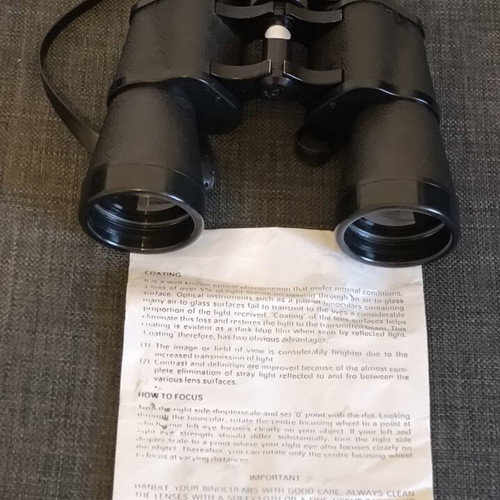 Mark Scheffel 20x50 Vintage Binoculars used with original case and manual