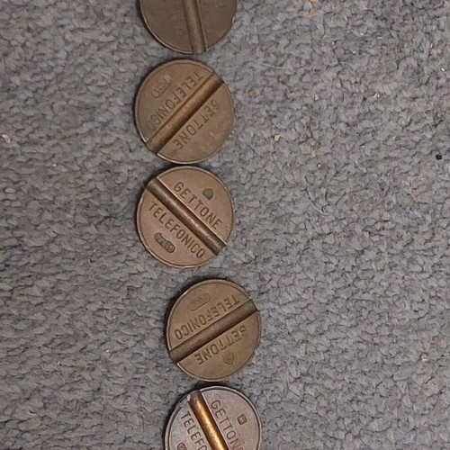 Gettone Italian Phone Coins used, pack with years 74 76 77 78 79