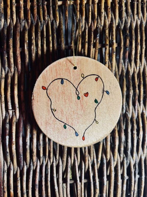 Wooden handmade Christmas ornament new