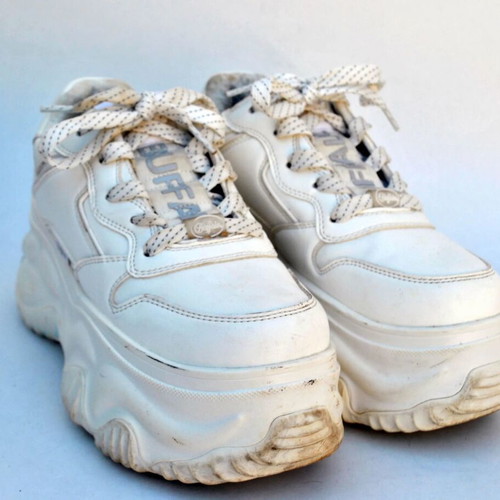Buffalo Chunky Platform Sneakers white used, Y2K style, size 37