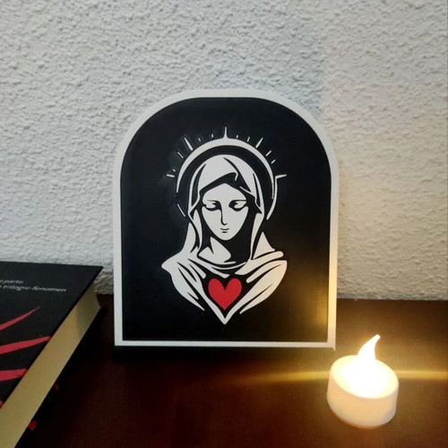 Decorative icon of Virgin Mary with heart new