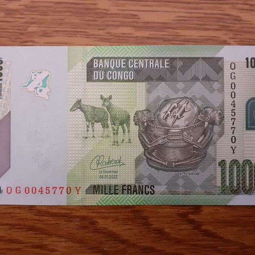 Congo 1,000 Francs 2013 new