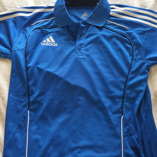 Adidas youth sports polo shirt new, size 174, blue