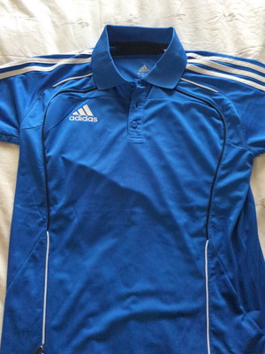 Adidas youth sports polo shirt new, size 174, blue