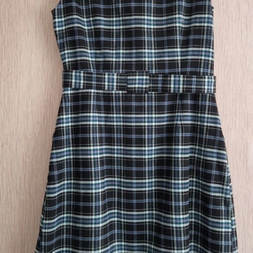 Oasis checked dress with zipper, size M, like new, black and blue