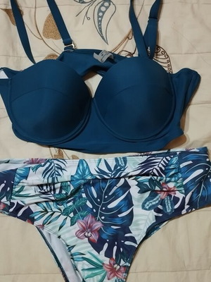 Shein bikini XL dark green petrol, like new