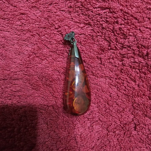 Baltic Amber Pendant new, silver 925
