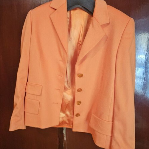 Escada women's set with orange jacket and brown skirt