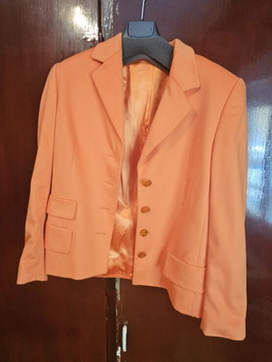 Escada women's set with orange jacket and brown skirt