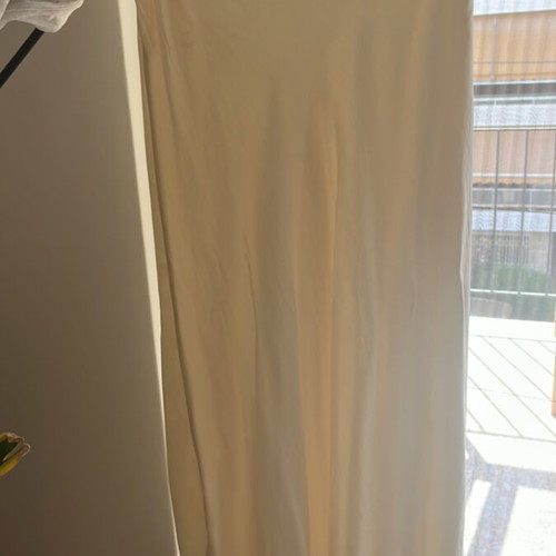 Grace & Mila satin cream viscose skirt, size L