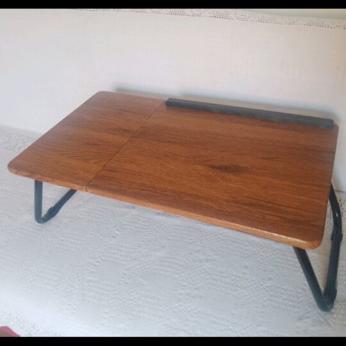 Folding laptop table like new, wood with metal legs 55x32x23cm