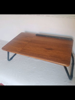 Folding laptop table like new, wood with metal legs 55x32x23cm