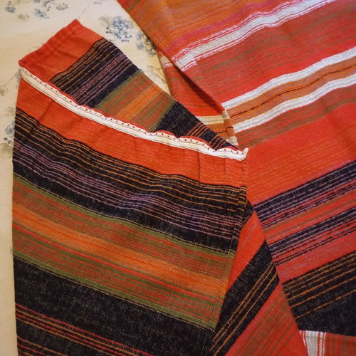 Vintage curtain side panels set of 2 used, heavy jacquard fabric 70x220 cm