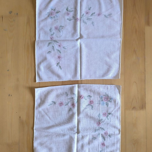 Vintage Handmade Cross-Stitch Napkins Set of 2 35x35 cm