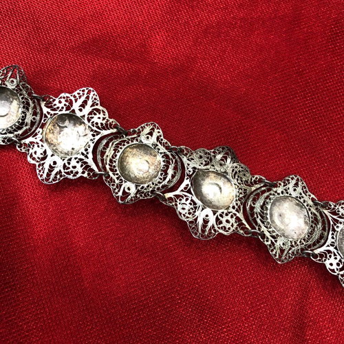 Silver filigree bracelet used, 19th century