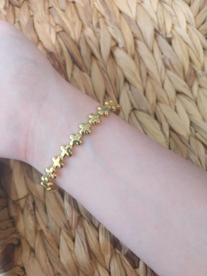 Silver bracelet with zircon crosses 6.5x5.5cm new