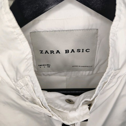 Zara Basic women's white windbreaker jacket like new, size L