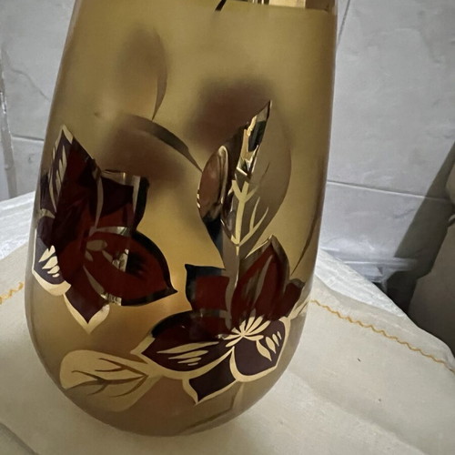 Vase new in brown gold vintage shades