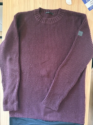 Tailor Made Knitwear ανδρικό πουλόβερ με ανάγλυφη πλέξη σε μπορντό, μέγεθος L