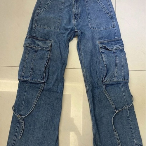 Cargo jeans Pink Woman like new, size 40, pack of 2, gray and blue