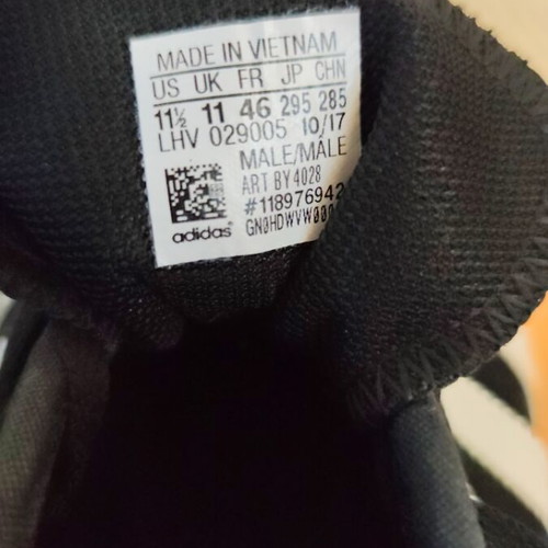 Adidas shoes like new, black leather-suede, size 46