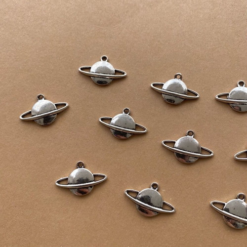 Metal planets new, pack of 10, for jewelry making