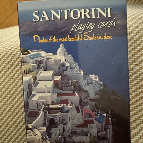 Santorini playing cards new with images of Santorini island