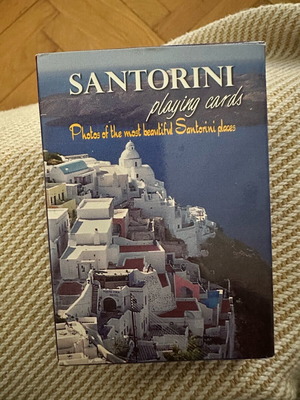 Santorini playing cards new with images of Santorini island
