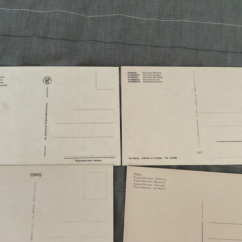 Set of 10 vintage 80s collectible crates postales from three Italian cities in excellent condition