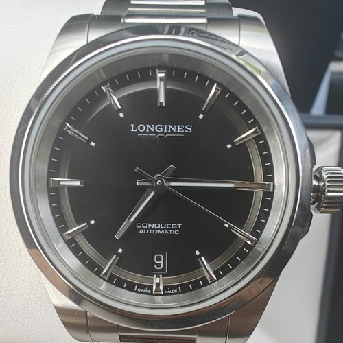 Longines Conquest 38mm black wristwatch