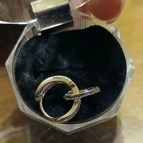 Silver S925 earrings with zircon and gift packaging new