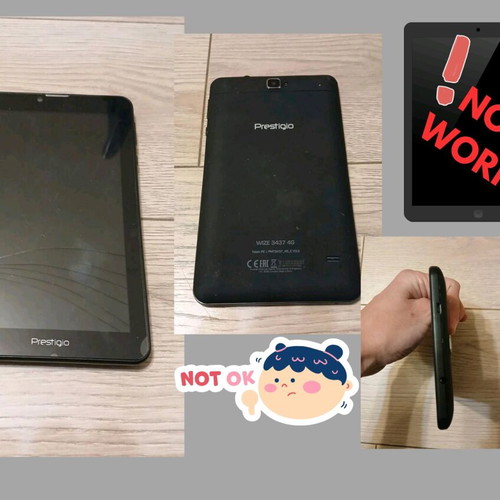 Tablet used with visible defects, not working