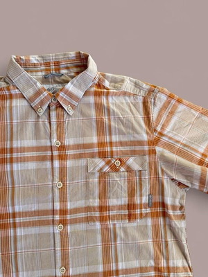 Columbia plaid shirt like new, beige and orange, size L