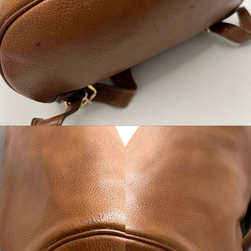 Longchamp brown leather backpack used condition