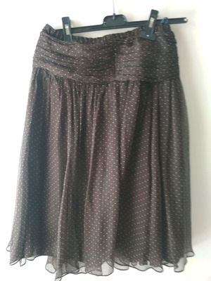 Φούστα Zara μεταχειρισμένη πουά καφέ μέγεθος medium