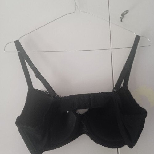 Push up bra καινούργιο με δαντέλα και μπανέλα, νούμερο 75Β, μαύρο και ροζ