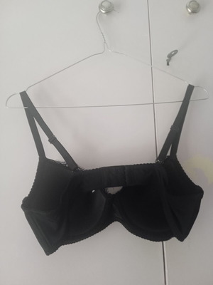Push up bra καινούργιο με δαντέλα και μπανέλα, νούμερο 75Β, μαύρο και ροζ