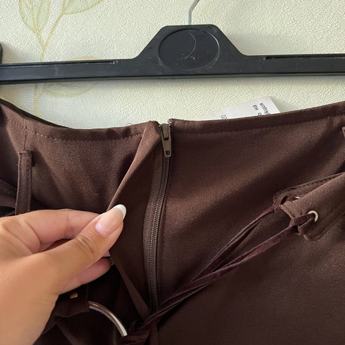 Brown skirt with belt size S, new