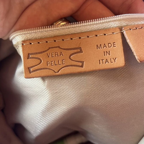 Bag Made in Italy shoulder, Vera Pelle quality, like new, pink and purple