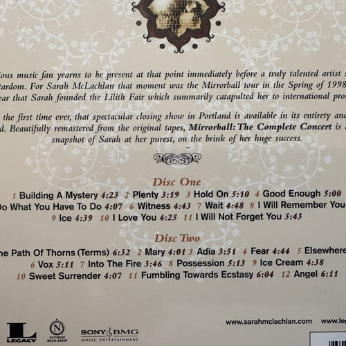Sarah McLachlan 3 CD set and 1 CD single