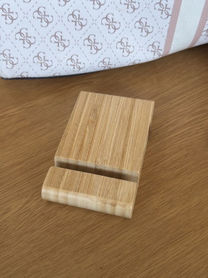 Wooden phone stand with 2 slots like new