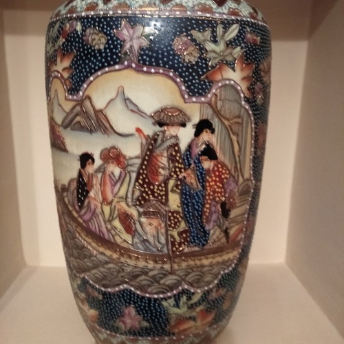 Satsuma vase used, height 40cm, diameter 22cm