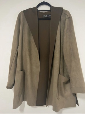 Suede coat Zara like new, chaki/brown color, size XL