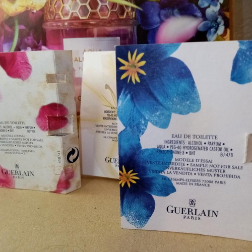 Aqua Allegoria vintage gift cards used with Guerlain perfumes
