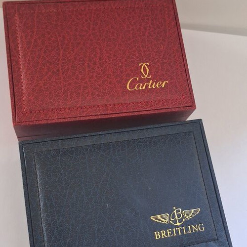 Watch boxes used, set of two with wooden interior