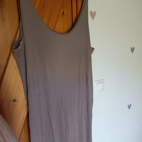 H&M ribbed dress XXL like new, grey beige