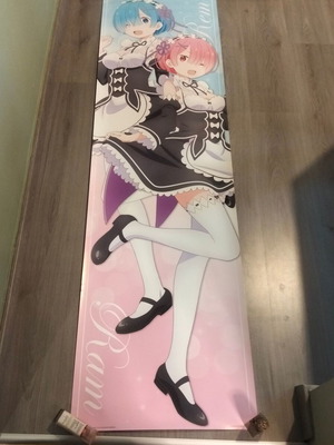 XL Anime Poster "Rem & Ram" 180x50cm new, Japanese edition with original box